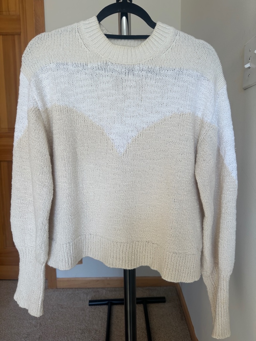 A.L.C. Cream Cotton Crewneck Sweater
